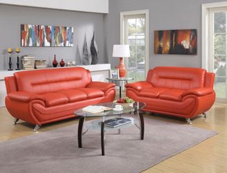 Enna Red Sofa & Loveseat