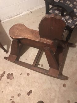 Wooden rocking horse