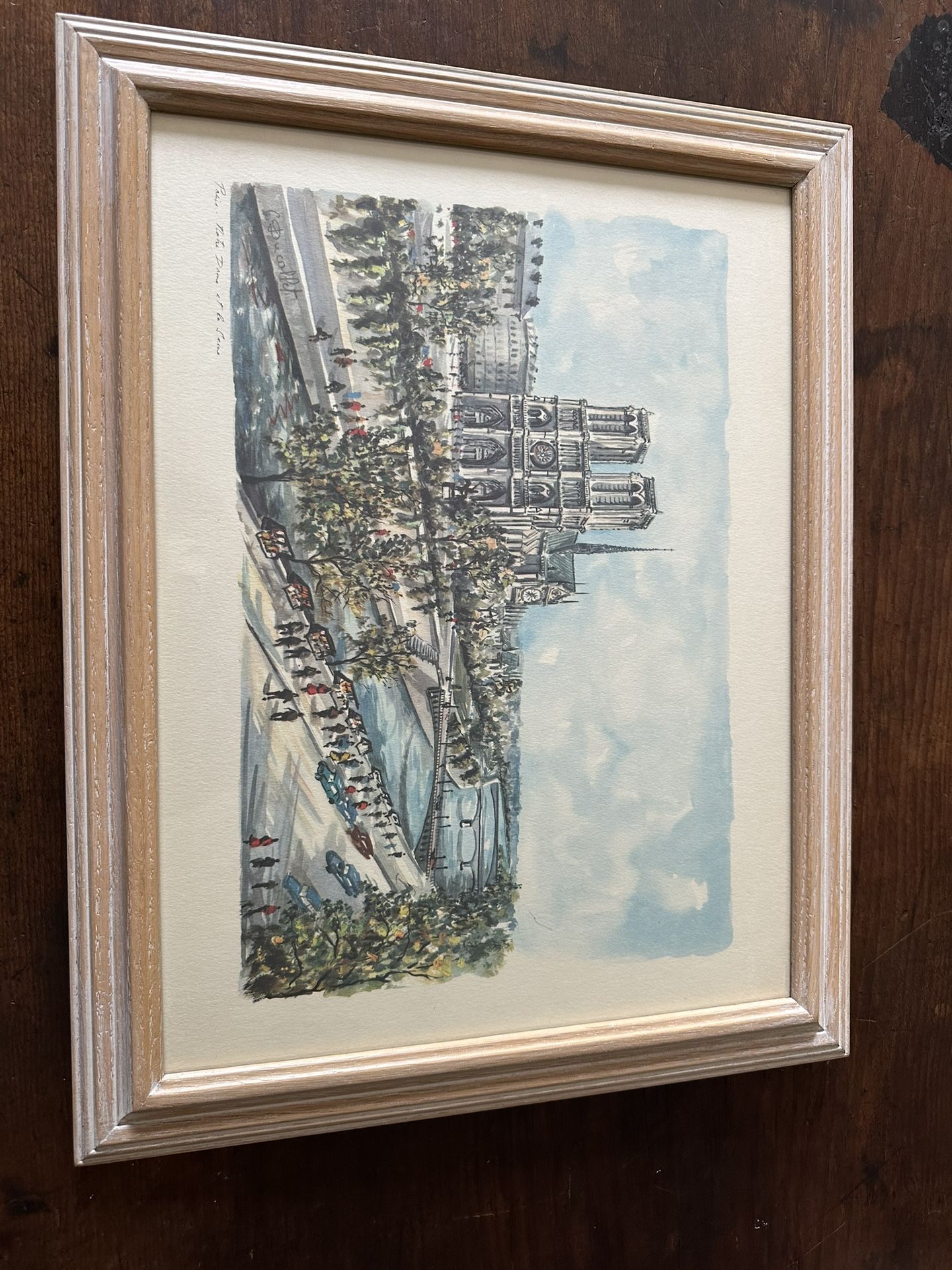 Vintage Watercolor Of Notre Dame
