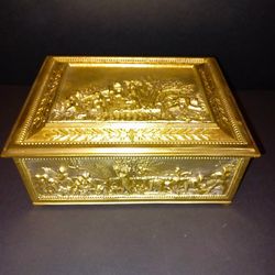 Antique French Bronze Jewerly Box. Size 7 X 6 Large 