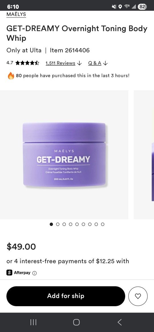 Maelys Get-Dreamy Over Night Toning Body Whip