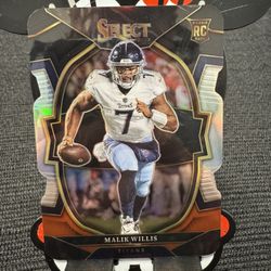 2022 Panini Select - Concourse Malik Willis #38 Black & Red Prizm Die-Cut (RC)