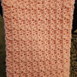 Dark Pink Crotchet Baby Blanket