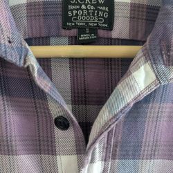 J. Crew Men's Plaid Purple Cotton Shirt