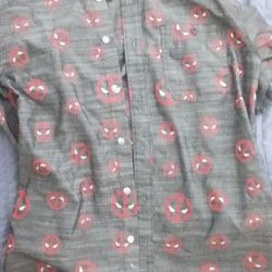 Deadpool Button Up Shirt - Size Small