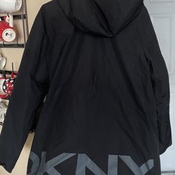 DKNY Men's Water Resistant Hooded Logo Parka Jacket