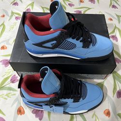 Air Jordan 4 blue and black sneakers 