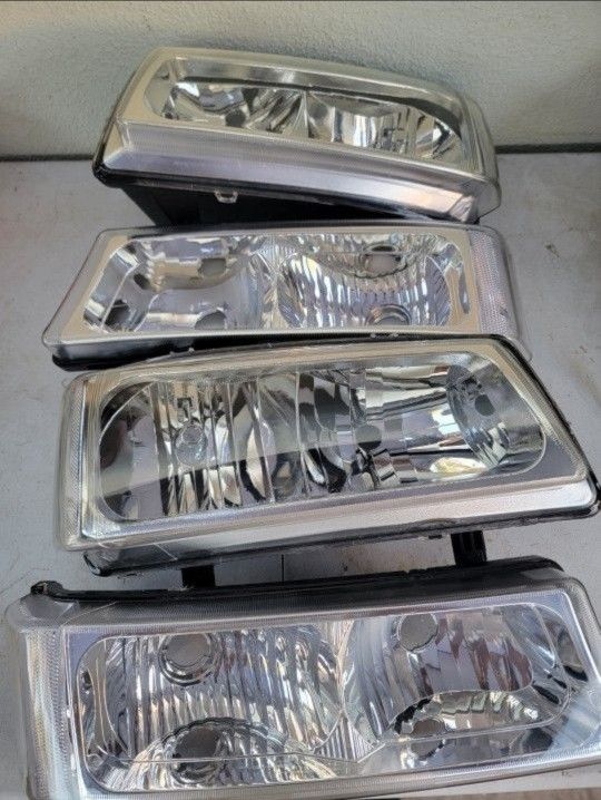03-06 Chevrolet Silverado Avalanche Headlights Luces Micas Calaveras Faros Faroles Focos Headlamps Chevy 