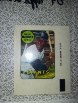 Vintage Topps Baseball decal 1969 Willie McCovey in EX MT