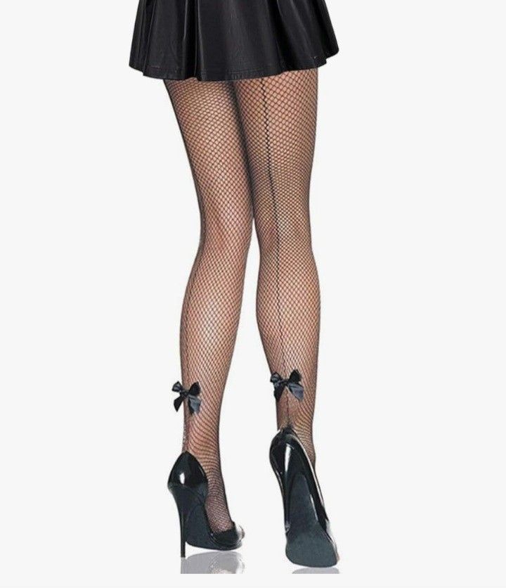 Black Fishnet Stockings Lace With Bow Black Fish Net Tights Pantyhose