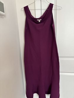 Plum colored designer dress very elegant can wear to any event