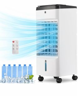 Uthfy Portable Air Conditioners, 3 IN 1 Evaporative Air Cooler with Detachable Water Tank, 6 Ice Packs, 12H Timer, 120° Oscillation, Remote, 3 Speeds,