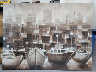 Cuadro 79 x 59 pulgadas. Barcos