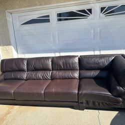 Dark Brown Leather Couch