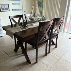 Wooden Farm Style Dining Room Table