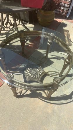 3-Piece Glass Top Coffee & End Table Set