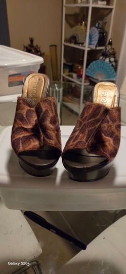Paradis Animal Print Platform Mule Heels
