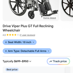 Brand New Drive Viper Plus GT Full Reclining High Back wheelchair