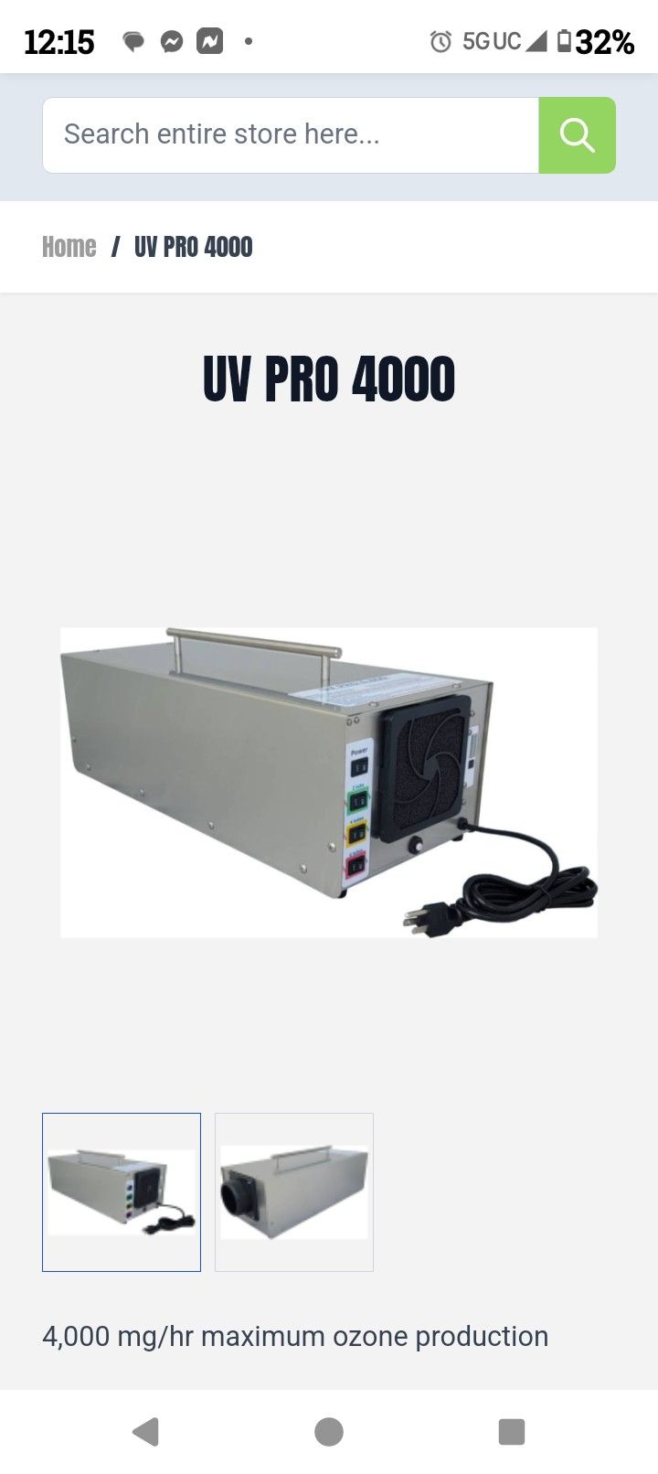 UV PRO 4000 Ozone Oxidation Generator By Oxidation Technologies