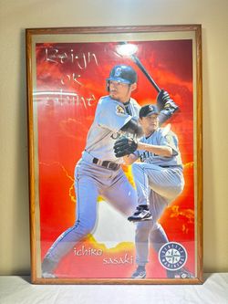 Vintage 2001 Ichiro Suzuki Mariners Framed Poster