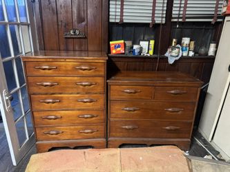 Two Wood Dressers Armoire Cabinets