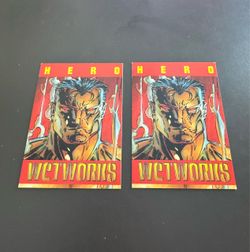 Lot of 2 of the 1993 HERO COMMANDER WET WORKS PROMO CARDS
