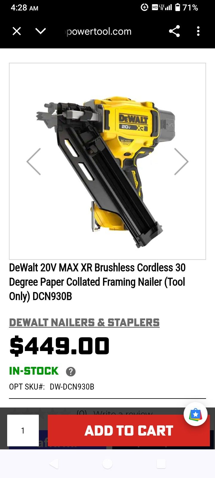 Brushless Cordless 21° Plastic Framing Nailer