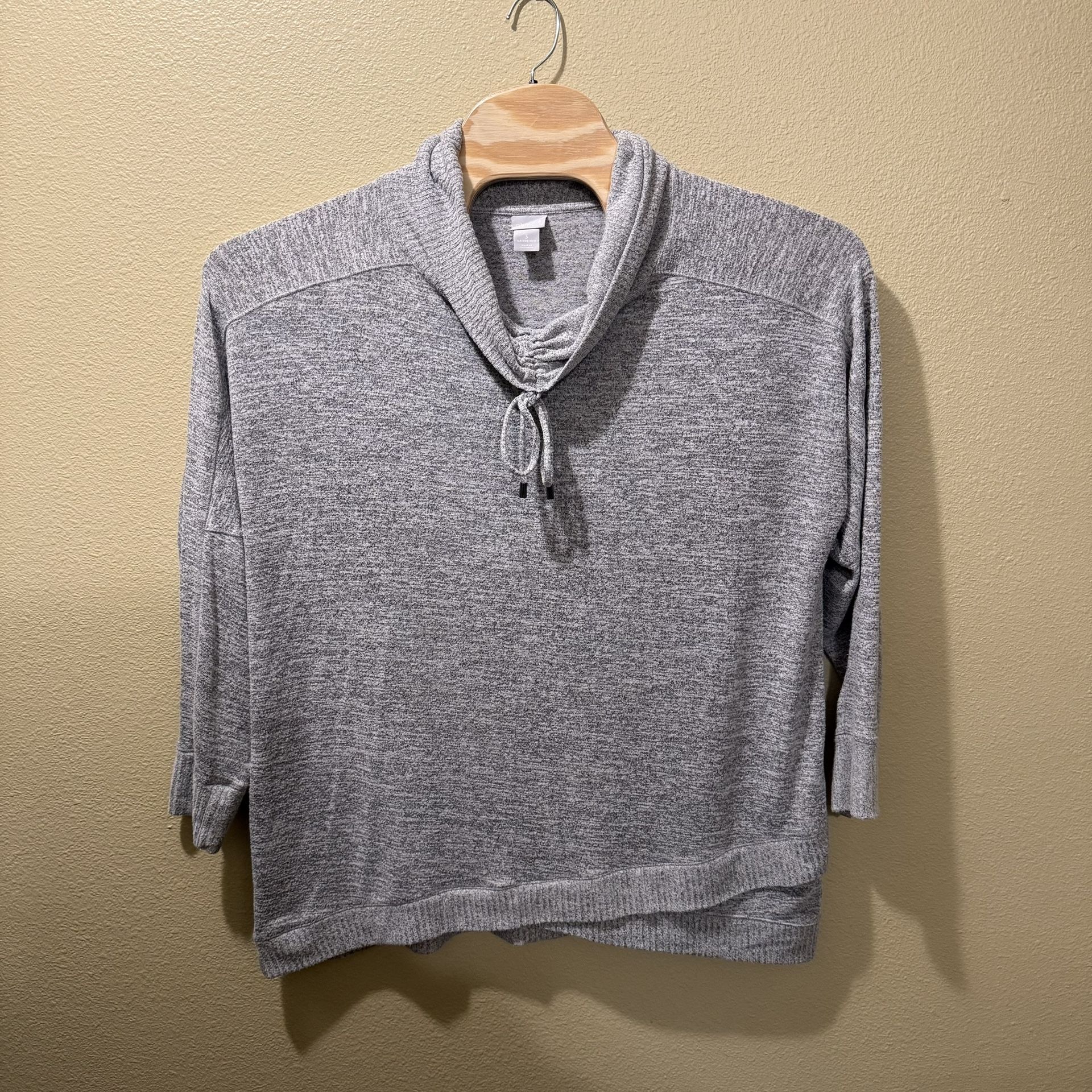 Women’s Size 3 Chico's Zenergy Gray Salt and Pepper Cowl Neck Tunic Sweater
