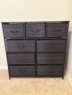 9-Drawer Fabric Dresser with Metal Frame