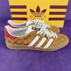 Adidas x Gucci Gazelle Beige Brown Women's Size US7