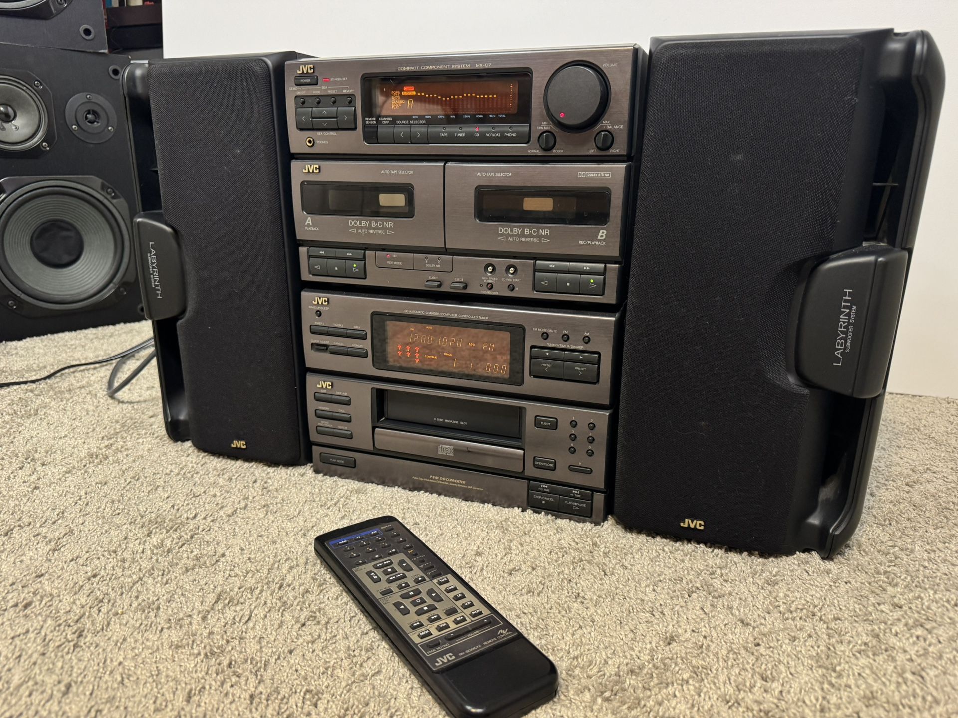 Vintage JVC Compact Component Stereo System with Remote - Works Great!