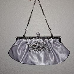 NEW Beautiful Satin Rinstone Clutch Purse 👛 