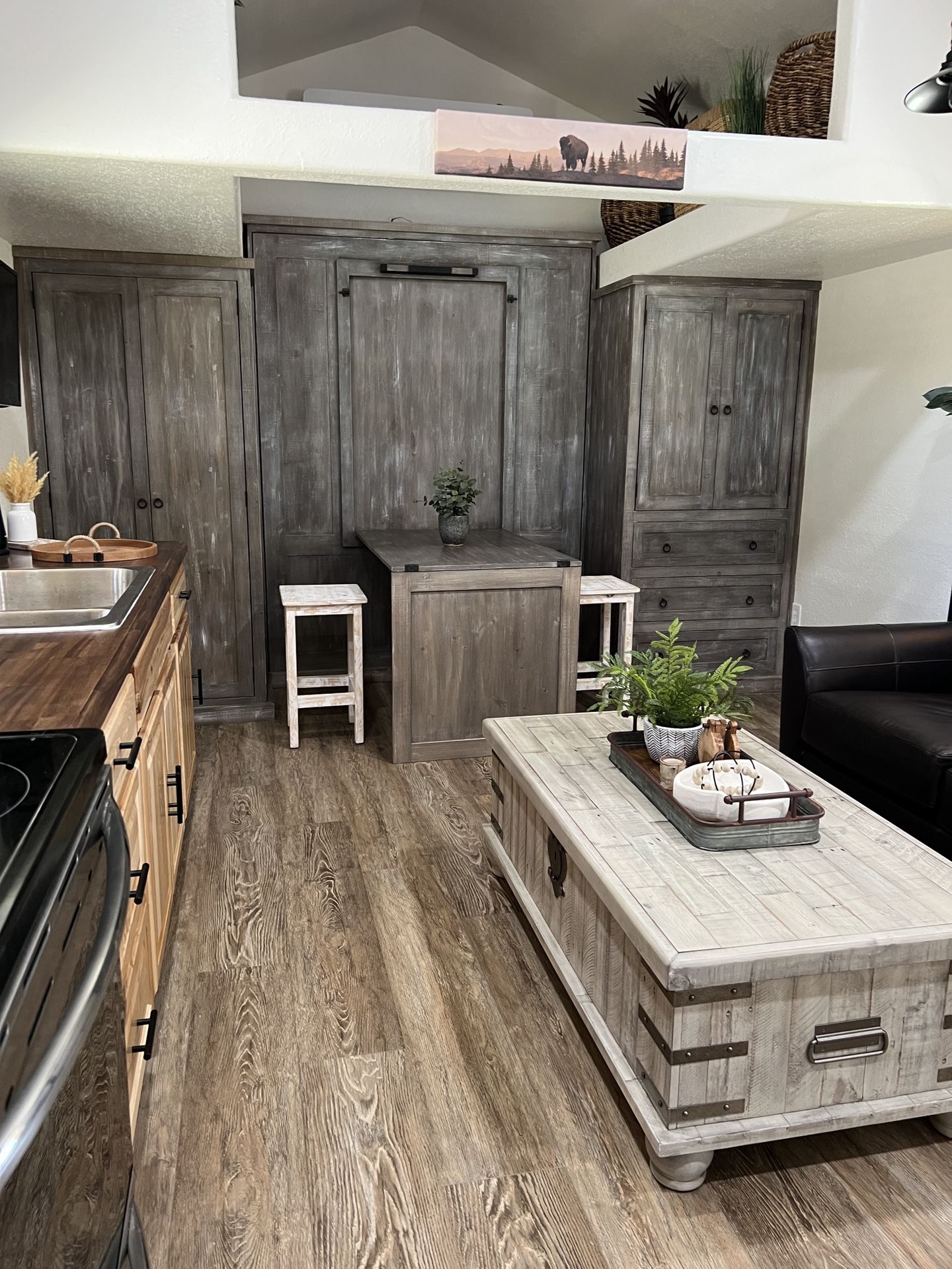 Barn House / Small House / Space Saving Furniture / Custom Made Murphy Bed , Desk , Wardrobe & Laundry