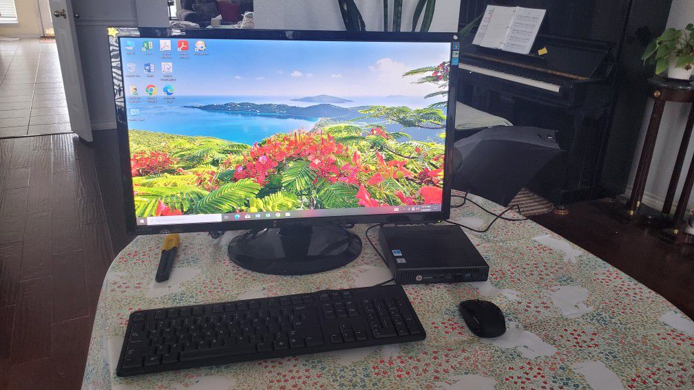 Mini HP  With 27" LED Monitor, Webcam, Keyboard And Wireless Mouse