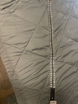 Black and grey Rhinestone Studded Belt