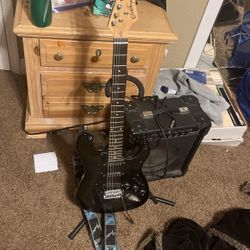 electric guitar and amp