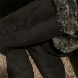 Two Pairs Of Shoes Black Boots And Gold Heels $28 Dollars Each 