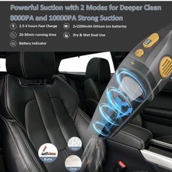 Dust Buster Handheld Vacuum Cordless Rechargeable, AEWHALE Car Vacuum Hand Vacuum 8000PA-10000PA High Power with Power Display, Portable Home & Car Mi