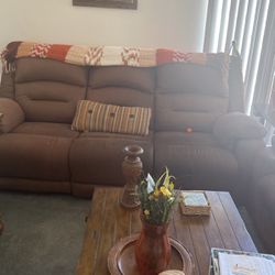 Brown Sofa Recliner With Lumbar 