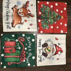 4/pack 16” X 16” Christmas Pillow Covers