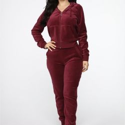 Fashion Nova 2 Piece Velour Set Size Medium NEW WITH TAGS