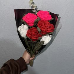 Handmade crochet flower bouquet