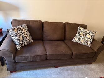 Brown Microfiber 3-Seat Sofa / Couch – Great Condition