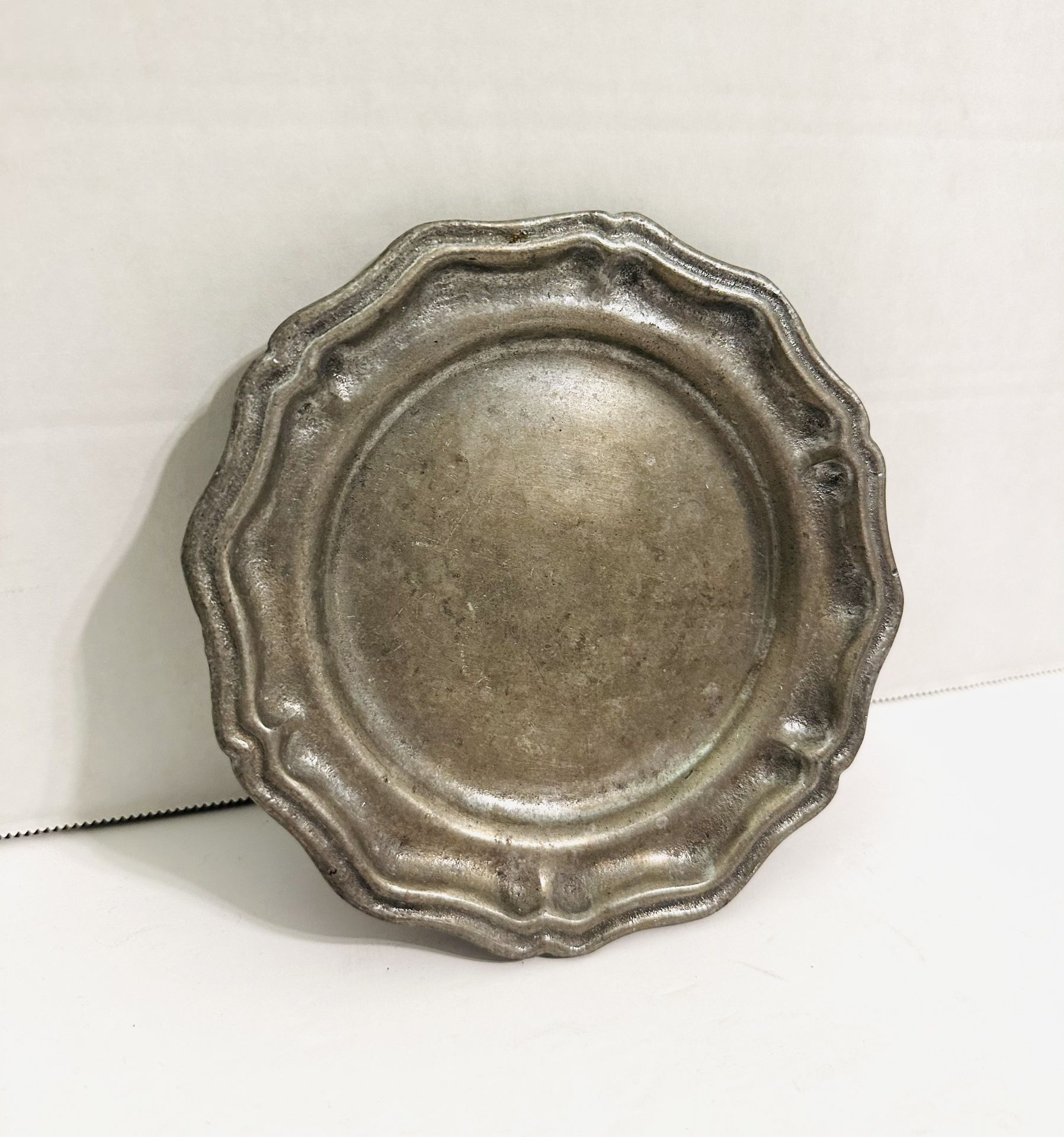Vintage Antique 18th Century London Hallmark Pewter Plate