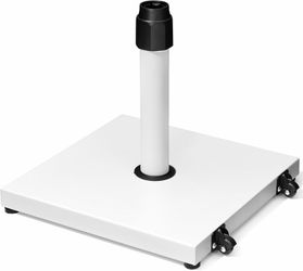 2227 45lbs Patio Umbrella Base - Heavy Duty Outdoor Patio Market Umbrella Stand for Deck with Rollers, Poolside, Balcony, Wind-Resistant Design, White