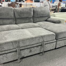 Beautiful Grey Pull Out Sleeper Sectional Available (Limited Time Only) $899