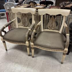 PAIR OF FERGUSON COPELAND SWAN ARMCHAIRS - RETAIL: $1200