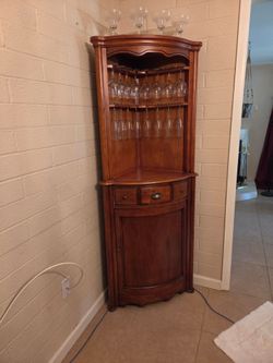 Liquor Cabinet with Glassware