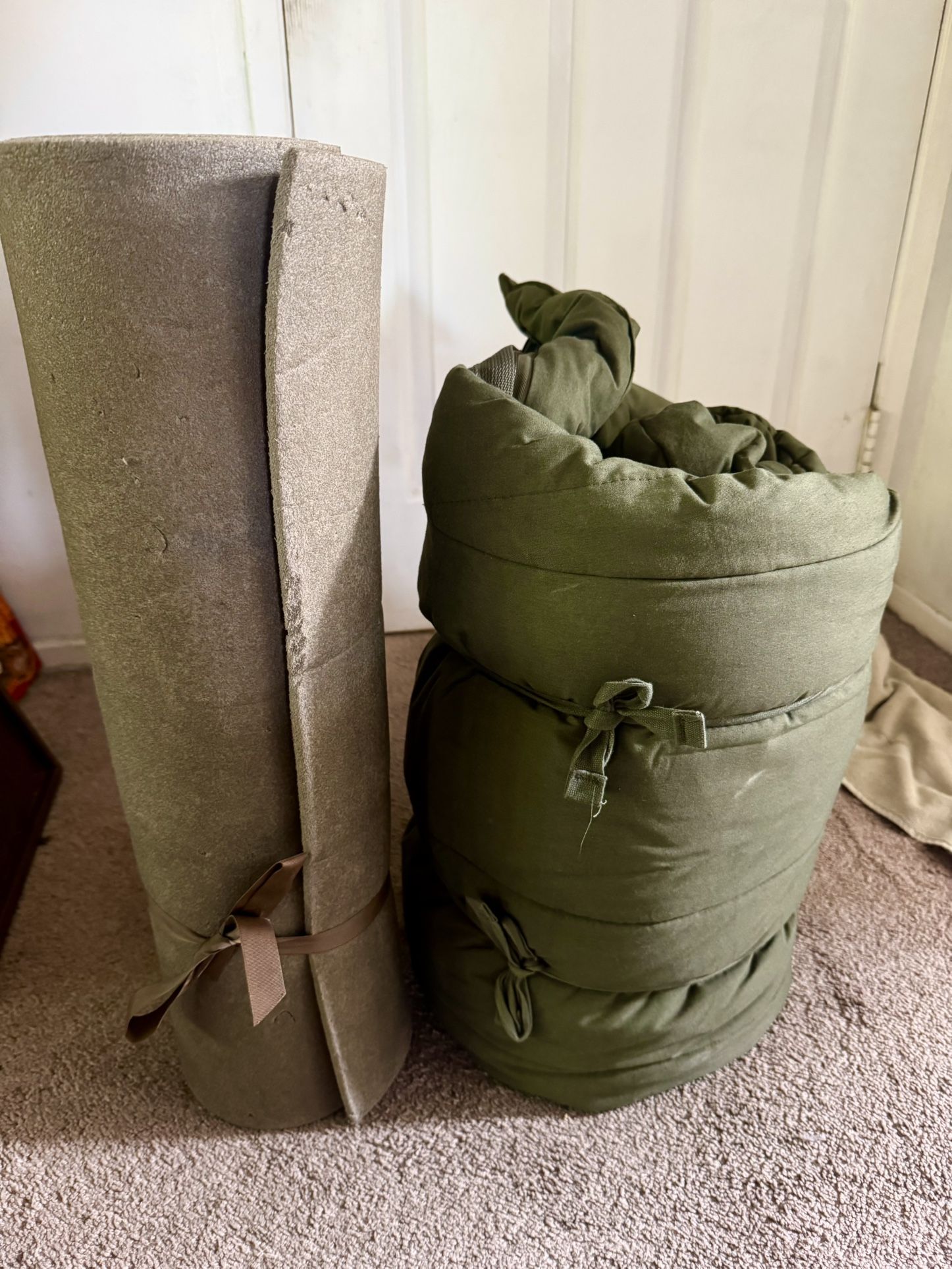 Vintage Army Sleeping Pad & Bag