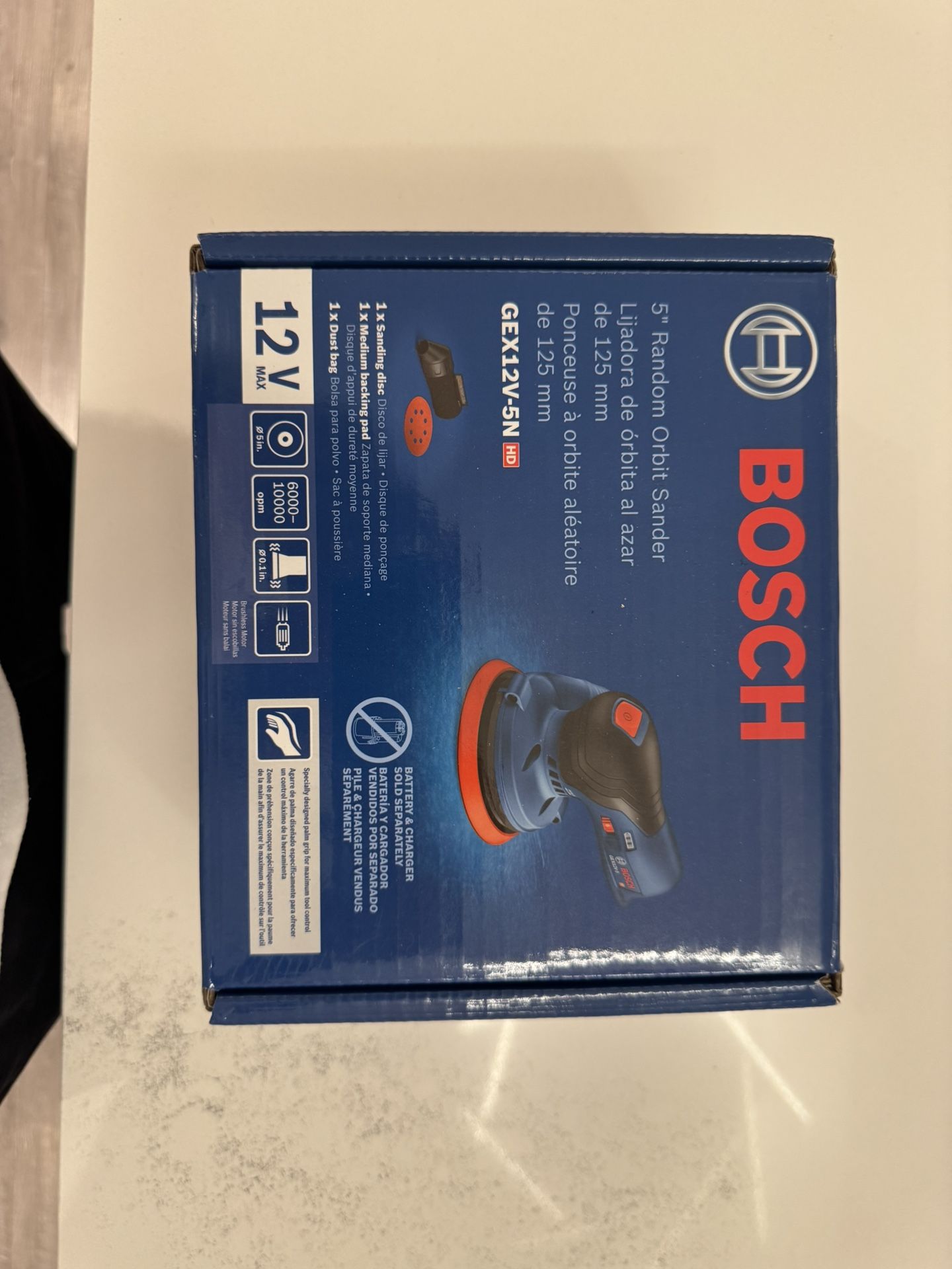 Open Box 12v Bosch Sander